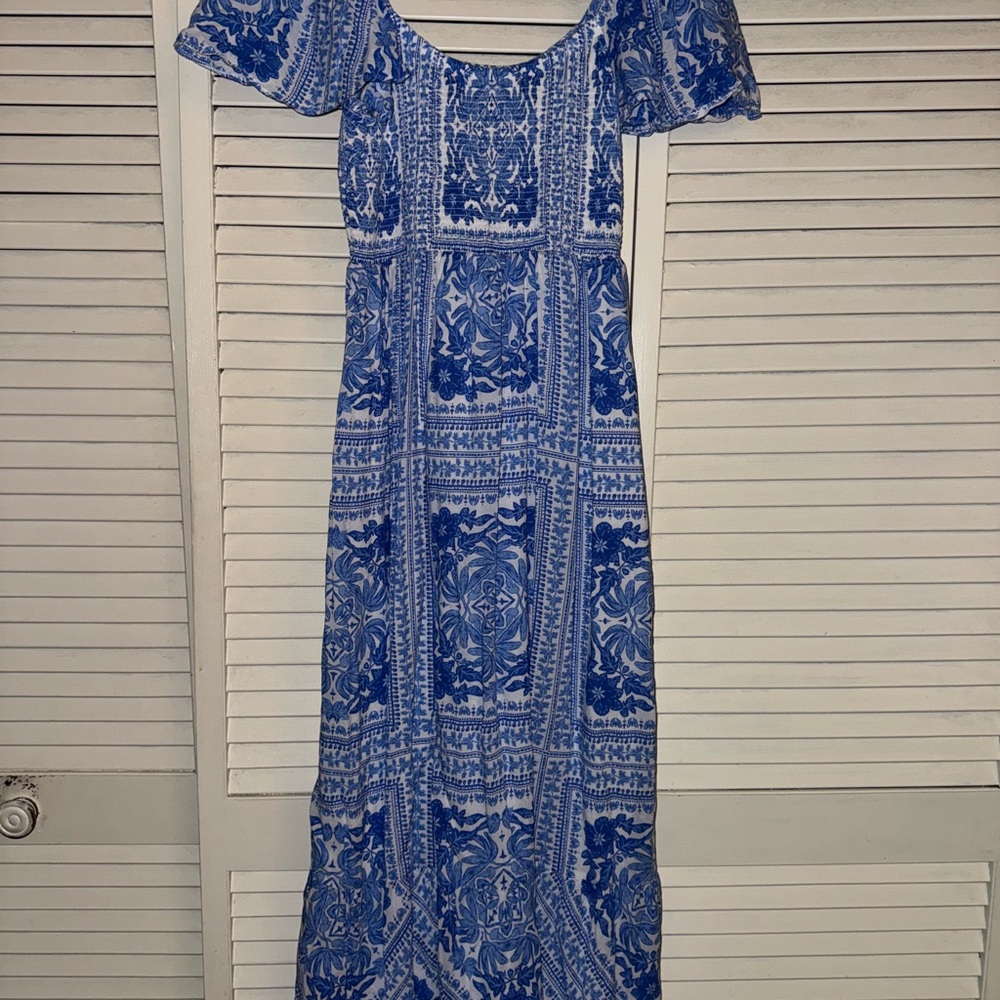 Vineyard Vines Blue and White Maxi Dress